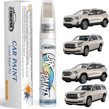 Silver Coast Metallic(GWT/WA102V) Touch Up Paint for GMC, Exact Color Match Car Paint Scratch Repair Remover Pen Kit Fix Vehicle Chips and Automotive Nicks Scuff