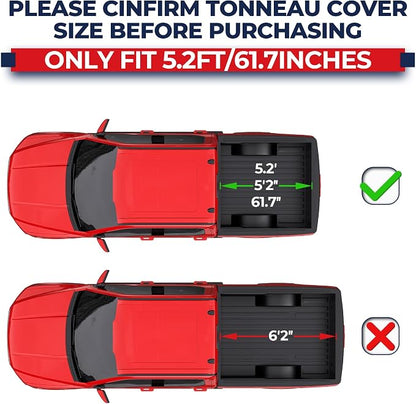 MOSTPLUS Tri-Fold Hard Truck Bed Tonneau Cover On Top Compatible for 2009-2014 Ford F150 F-150 Bed 3 Fold Styleside Solid (5.5 FT Feet Bed)