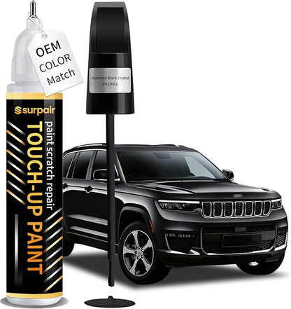 Diamond Black Crystal PXJ/KXJ Touch up Paint for JEEP OEM Color Match Car Scratch Repair Kit for Nicks & Chips Scratches Quick & Easy Paint Fix 2-In-1 Car Scratch Remover Pen