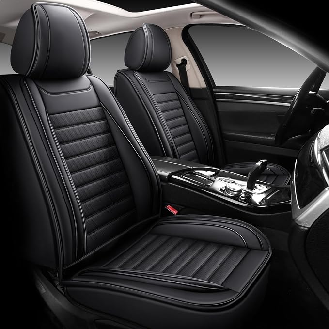 MINGBRON Car Seat Covers,Car Seat Protector Waterproof,Seat Covers Full Set, Car Seat Protectors,Automotive Seat Covers Fit for Most Cars Black