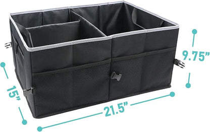 FH Group E-Z Travel™ Collapsible Multi-Compartment Car Trunk Organizer, Cargo Storage Organizer for Cars, SUVs, and Trucks Gray