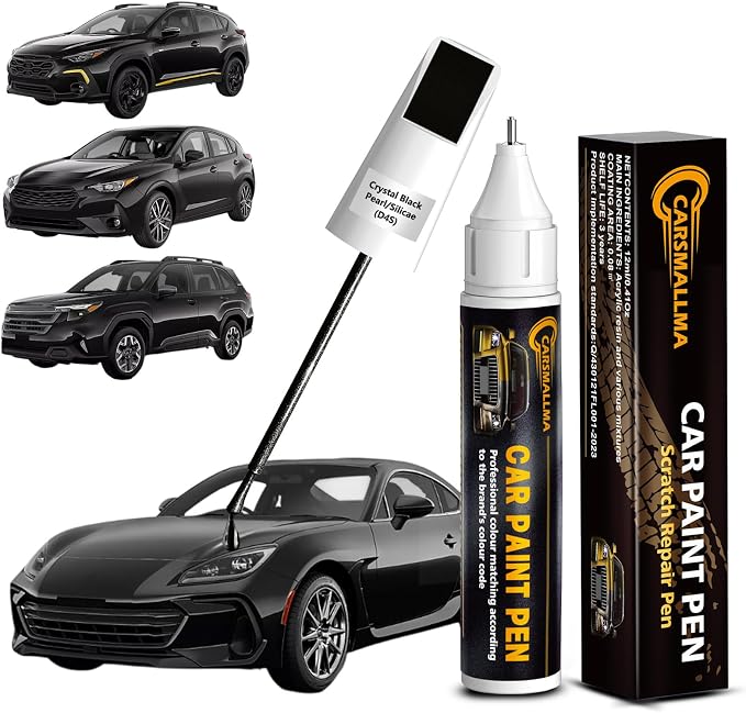 D4S Crystal Black Pearl/Silicae Car Touch Up Paint for Subaru, Color Accurate Car Paint Scratch Repair Pen Kit Quick & Easy Fix Vehicle Chips and Automotive Nicks Scuff