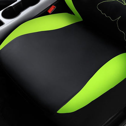 Flying Banner Butterfly car seat Covers ful Set Fashion Universal Lady Woman Female Rear Bench Split Colorized (Full Set - Faux Leather, Fluorescent Green)