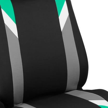 FH Group Front Set Cloth Car Seat Covers for Low Back Car Seats with Removable Headrest, Universal Fit, Airbag Compatible, Seat Cover for SUV, Sedan, Van, Mint