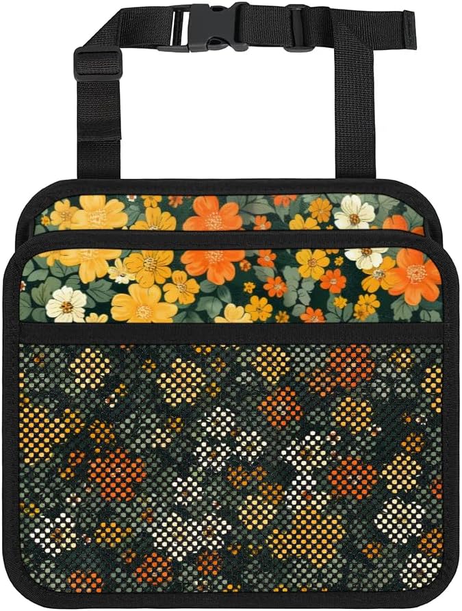 Car Backseat Organizer, PU Leather Back of Seat Cars Hanging Organizer with Pockets Leakproof Car Garbage Bag Hanging Cars Seat Storage Box Travel Accessories Foldable (Flowers Green)
