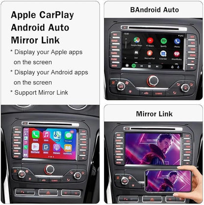 Wireless Carplay Android Auto for Ford 2013-2015 Year with Sync2 System, Wireless Carplay Retrofit Kit Decoder, Support Navigation, Siri, Camera