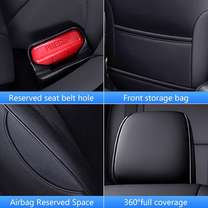 TTX LIGHTING Custom Fit Seat Covers for Toyota Corolla Cross Hybrid 2023 2024 2025 2026 SE,XES,Full Set Faux Leather Cross Hybrid Seat Covers Black&Grey