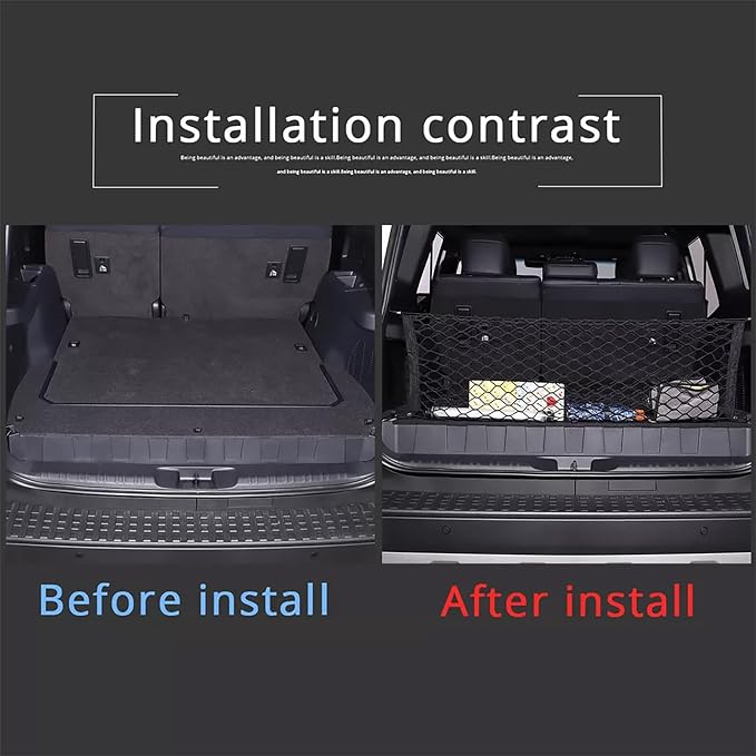 2 Pcs Trunk Organizer Cargo Net for 2024 2025 2026 Toyota Land Cruiser 250 1958 Prado Lc250 J250,Envelope Style&Rear Trunk Floor Style Cargo Net Car Trunk
