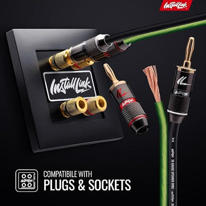 Install Link 16 AWG Gauge Speaker Wire Cable (250 Feet) Stereo, Car or Home Theater, CCA