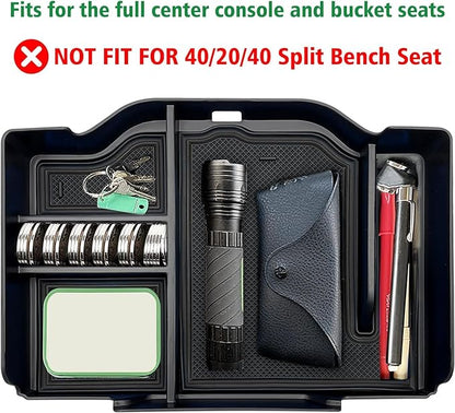 Center Console Organizer fit for Dodge RAM 1500 2500 3500 2026 2025 2024 2023 2022-2019 Accessories Interior Storage Box Armrest Storage Tray (Black) NOT FIT for 40/20/40 Split Bench Seat.
