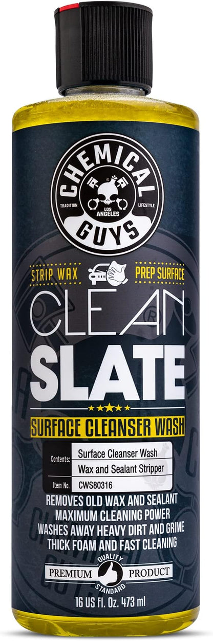 Chemical Guys CWS80316 Clean Slate Deep Surface Cleaning Car Wash Soap (Removes Old Car Waxes, Glazes & Sealants for Superior Surface Prep), 16 fl oz, Citrus Scent