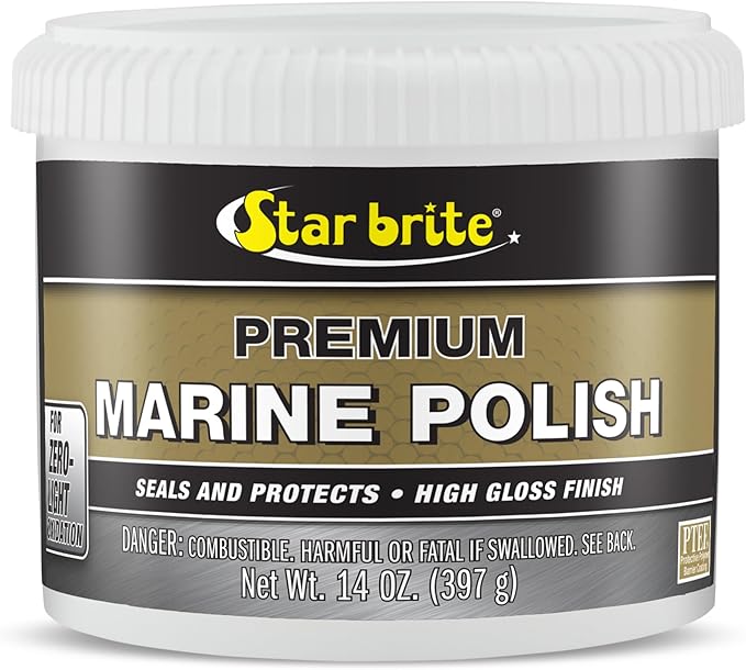 STAR BRITE Premium Marine Polish - Maximum UV Protection & High Gloss Finish - UV Inhibitors Stop Fading, Chalking & Oxidation While Repelling Water, Stains & Marine Deposits