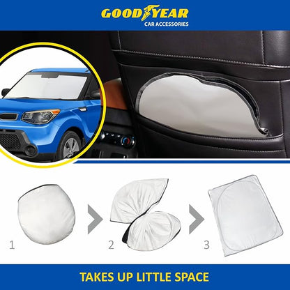 Goodyear Foldable Windshield Sunshade for Kia Soul 2014-2019, Car Accessories, Sunshade Cover, Sun Shade Car Windshield, Window Sun Blocker - GY008215