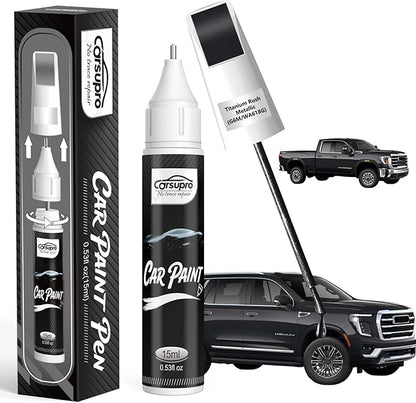 Titanium Rush Metallic(G6M/WA618G) for GMC Touch Up Paint Pen, 2 in 1 Car Scratch Remover with Pen Tip and Brush, Precise Color Match for Car Paint Scratch Repair, Quickly and Easily Fix Chips and Nicks