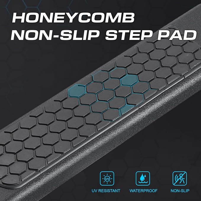 COMNOVA Side Steps Running Boards Compatible with 2019-2026 Chevy Silverado/Sierra 1500 Crew Cab & 2020-2026 Siverado/Sierra 2500HD 3500HD Crew Cab. 6.5 Inches Rock Sliders Truck Side Steps Step Bars.