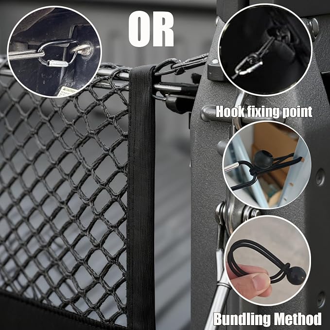 Envelope Style Truck Bed Cargo Net Compatible with Toyota Tundra 2007-2026 &Nissan Frontier 2013-2026 Highly Elastic Truck Cargo Net for Tundra Accessories, Upgraded Storage Bag