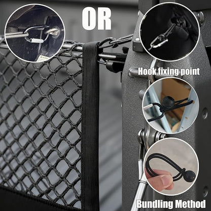 Envelope Style Truck Bed Cargo Net Compatible with Toyota Tundra 2007-2026 &Nissan Frontier 2013-2026 Highly Elastic Truck Cargo Net for Tundra Accessories, Upgraded Storage Bag