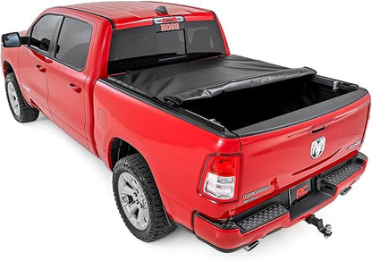 Rough Country Soft Roll-Up Tonneau Cover for Ram 1500 (2019-2026) 1500 TRX (2021-2024) - Sleek, Weather-Resistant Truck Bed Protection, Fits 5'7 Bed
