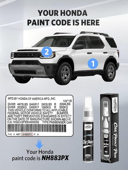 Galaxy Gray Metallic(NH-701M) for Honda Touch Up Paint Pen, 2 in 1 Car Scratch Remover with Pen Tip and Brush, Precise Color Match for Car Paint Scratch Repair, Quickly and Easily Fix Chips and Nicks