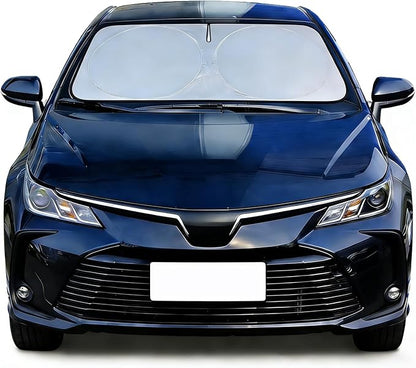 for Toyota Corolla 1990-2025 Windshield Sun Shade, Front Window Sunshade for 2022 Corolla Prius Yaris Sienna Toyota C-HR 2018-2023 Custom Fit Windshield Cover Sun Visor 210T Reflective Car Accessorie