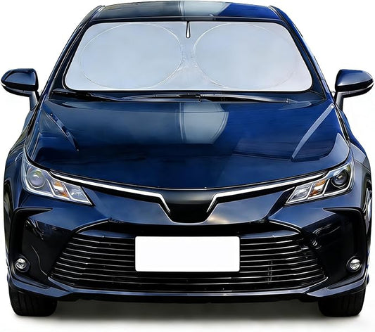 for Toyota Corolla 1990-2025 Windshield Sun Shade, Front Window Sunshade for 2022 Corolla Prius Yaris Sienna Toyota C-HR 2018-2023 Custom Fit Windshield Cover Sun Visor 210T Reflective Car Accessorie