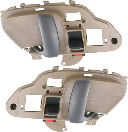 APPERFiT Interior Door Handle w/Bezel Kit (Tan) Compatible with 1995-2002 Chevy Chevrolet GMC Truck C1500 C2500 C3500 K1500 K2500 K3500 Suburban Tahoe Yukon 15708051 15708052