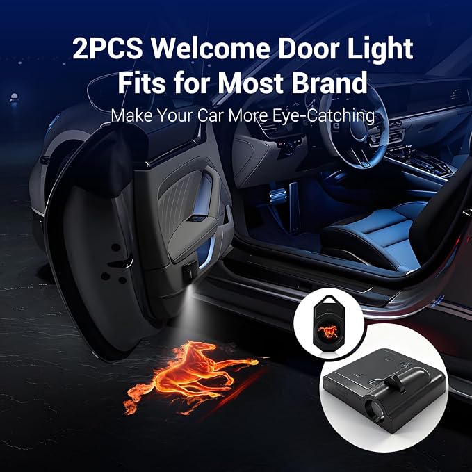Car Door Lights Logo Projector, 2PCS Car Door Projector Lights Welcome Courtesy Ghost Shadow Lamp Fit for All Car Models by FLYEEGO