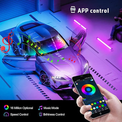 Dreamcolor Interior Car Lights, WEBUPAR Car Accessories 6 in 1 Car LED Strip Lights with APP Control and 213 Modes, 175 inches 593 LEDs Acrylic Fiber Optic Lights, RGB Neon Light Kits