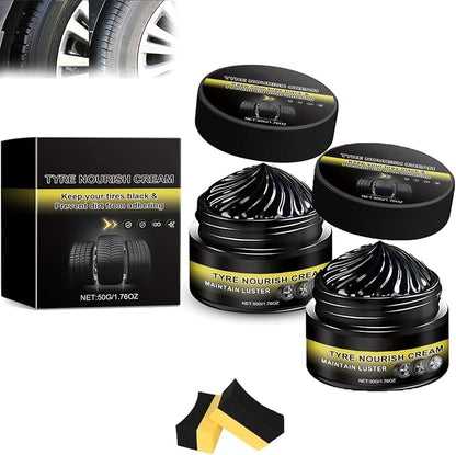 Tyre Nourish Cream for Tires,Tire Nourish Cream,Tire Wax Black,Restores Black Gloss,Shine,for Car Tires(2Pcs)