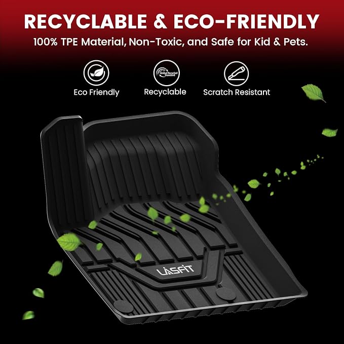 LASFIT Floor Mats for Nissan Altima 2026 2025 2024 2023 2022 2021 2020 2019, Custom Fit All Weather Durable TPE Floor Liners for 2019-2026 Altima S/SL/SR/SV/Platinum 1st & 2nd Row Car Mats,Black