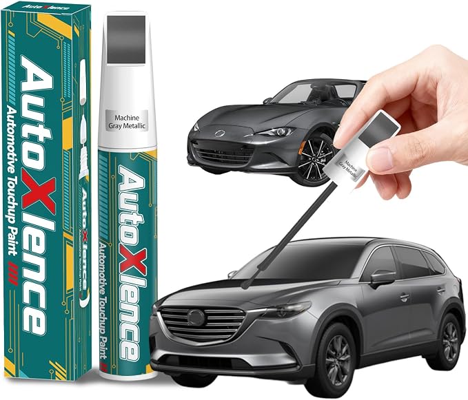 Machine Gray Metallic(46G) Touch Up Paint Compatible with Mazda Car Paint Pen Scratch Repair Automotive Scratch Remover Fix Exact Color Match