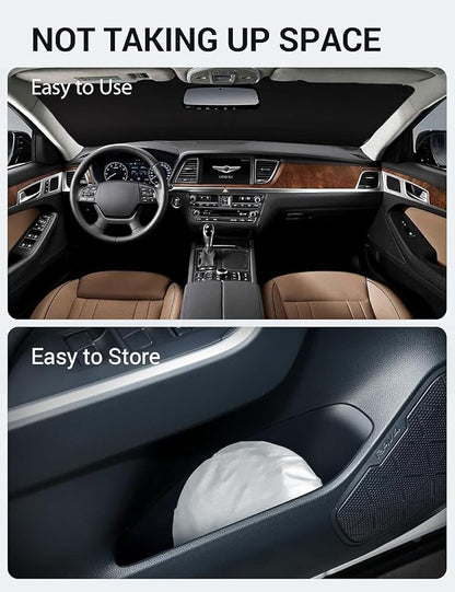 Proadsy 2026 Upgrade Windshield Sun Shade Custom Fit 2015-2016 Genesis Foldable Front Sunshade Protector Sun Visor Blocks UV Rays Keep Car Cooler