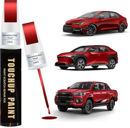 Barcelona Red Pearl(3R3) Car Paint Touch Up Pen Compatible with Toyota, 2-In-1 Color Accurate Touch Up Car Scratch Repair Paint Match Toyota Series Automotive Scratch Remover for Nicks & Chips Repair