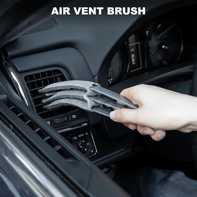 THINKWORK Car Interior Cleaning Kit, Car Duster Interior Detail Brush, Including 6Pcs Car Detailing Brush Set, Complete Auto Accessories for Women Men Gift