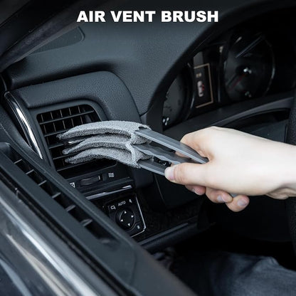 THINKWORK Car Interior Cleaning Kit, Car Duster Interior Detail Brush, Including 6Pcs Car Detailing Brush Set, Complete Auto Accessories for Women Men Gift