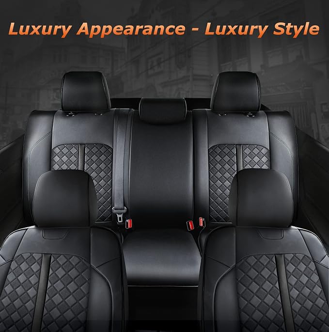 Carlimeki Leather Seat Covers Custom Fit for Tacoma Gen 3rd (2016-2023) Double & Crew Cab, for SR, SR5, Limited, TRD Pro, TRD Sport, TRD Off-Road, Trail Special Edition - Fully Covered