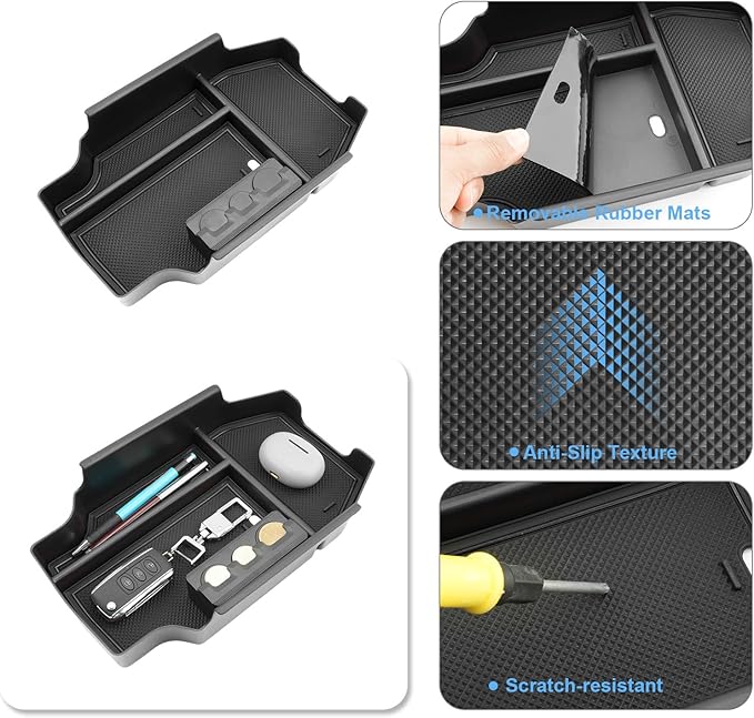 2023-2025 2026 Accord Hybrid Center Console Organizer for Honda Accord (LX/SE/EX/EX-L/Sport/Sport-L/Touring), Durable ABS Plastic Console Tray Insert 2026 Accord Accessories w/Coin Holder