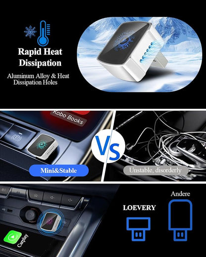 2-in-1 Wireless CarPlay & Android Auto Adapter,2026 Upgrade Auto Adapter Instant Wired to Wireless Conversion, Plug & Play, Mini & Stable with USB-C/Type-C, Compatible with iOS 10+ & Android 11+