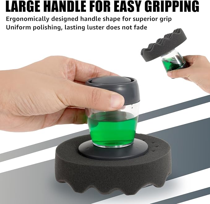 Flow Tire Shine Applicator, Reusable Car & Truck Tire Dressing Applicator, No-Drip Streak-Free, for All Tire Shine & Gels, Professional Car Detailing Tool