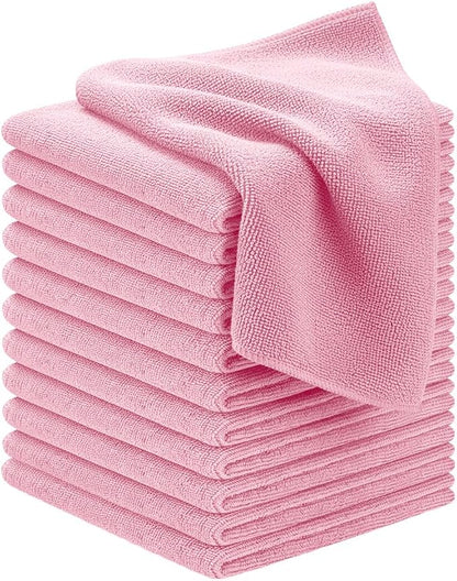 Avalon Towels Microfiber Cleaning Cloths (Value Pack of 12) - Size 12 x 12 Inches, Highly Absorbent Cleaning Rags, Lint Free, Reusable and Washable, Microfiber Towels for Cars