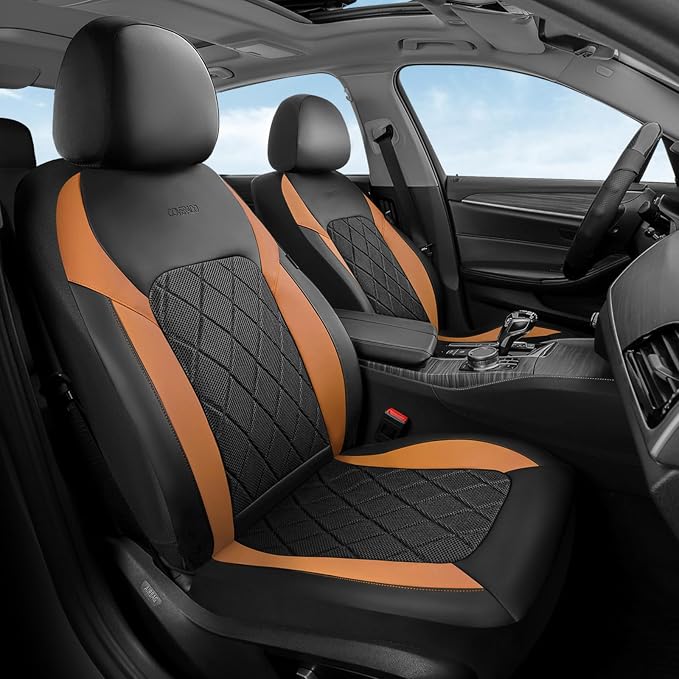 Coverado Car Seat Covers, Front Seat Covers, 2 Front Automotive Seat Cover, Mesh Breathable Seat Protectors, Universal Fit for Most Cars