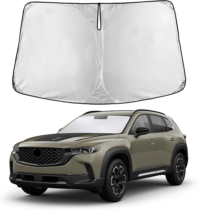 EcoNour Windshield Sunshade Compatible for Mazda CX-50 2023-2024 2025 2026, Sun Visor for Front Windshield & Window Sun Shade Cover, UV Heat Blocker & Protector, Car Accessories