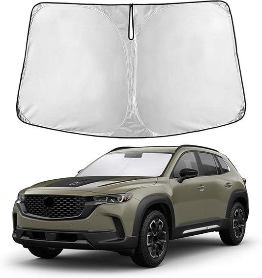 EcoNour Windshield Sunshade Compatible for Mazda CX-50 2023-2024 2025 2026, Sun Visor for Front Windshield & Window Sun Shade Cover, UV Heat Blocker & Protector, Car Accessories