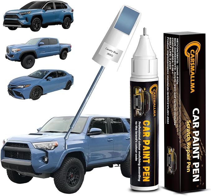 Car Touch Up Paint(8W2 Cavalry Blue) for Toyota, Color Accurate Car Scratch Repair Remover Pen,Automotive Paint Quick & Easy to fix vehicle Chips and Nicks Scuff