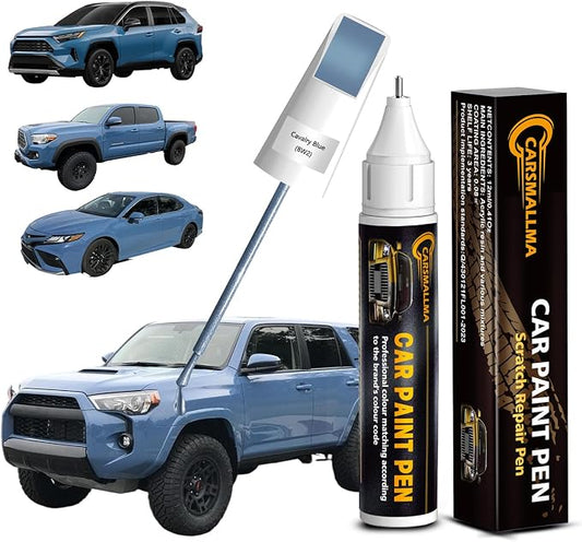 Car Touch Up Paint(8W2 Cavalry Blue) for Toyota, Color Accurate Car Scratch Repair Remover Pen,Automotive Paint Quick & Easy to fix vehicle Chips and Nicks Scuff