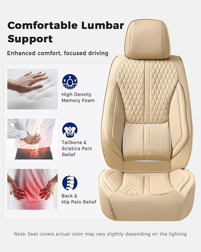 Huidasource Gray Seat Covers, Luxury Nappa Leather Car Seat Cover with Velcro Adjustable, Airbag, Lumbar Support, Cooling ＆ Heating, Seat Covers for Universal Fit for Most Cars SUV Trucks, Gray