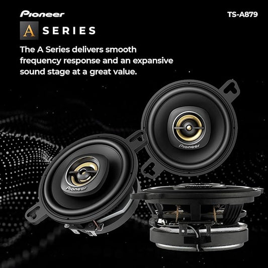 PIONEER A-Series Plus TS-A879 3.5” 2-Way Speakers (Pair) – 100W RMS, 450W Max, Balanced Sound + Smooth Treble, Great Stock Replacement, Easy Installation