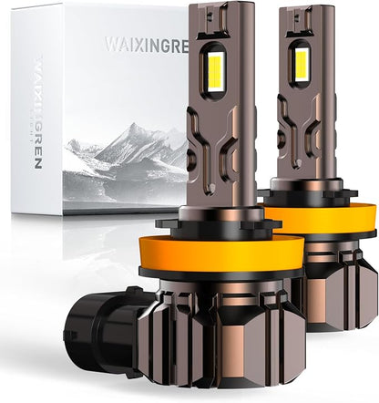 Bulb, 26000LM Super Bright 6500K 800% Brighter Bulbs with Turbo Fan, IP68 Waterproof, Plug-N-Play (H11/H8/H9)