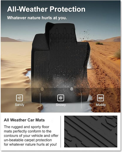 KIWI MASTER Floor Mats & Cargo Mat for 2017-2026 Jeep Compass, OEM Replacement ‎82214651 ‎82214666, Custom Fit All Weather Car Mats, Heavy Duty TPE Floor Liners, Front & Rear & Trunk Mat Set, Black