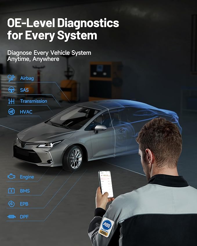 TOPDON Topscan Master OBD2 Scanner Bluetooth, 2026 Wireless Bidirectional Scan Tool, All System Diagnostic Tool for iOS & Android, 30+ Resets, FCA AutoAuth, CAN-FD/DoIP, Upgraded Version of TopScan